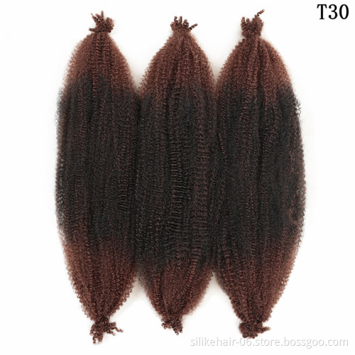 Marley Crochet Twist Braiding Hair  Synthetic  Hair Extension curl  marley  braid Soft Fluffy Long Afro Kinky Synthetic Springy